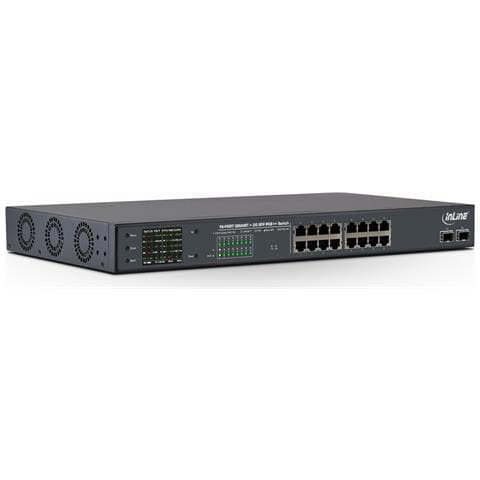 PoE++ Gigabit Network Switch 16 porte, 1Gb /s, 2xSFP, 19"1U (incl. staffe) - Foto 1