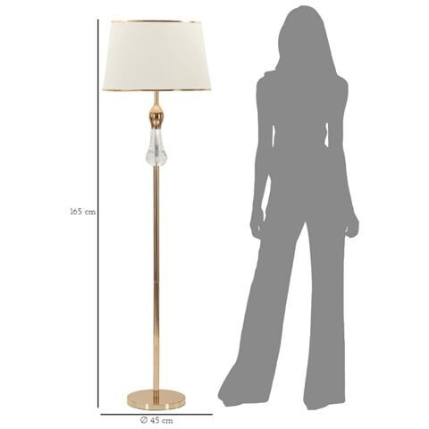 Lampada Da Terra Mf209 - Oro - Metallo - 45x45x165 Cm - Foto 6