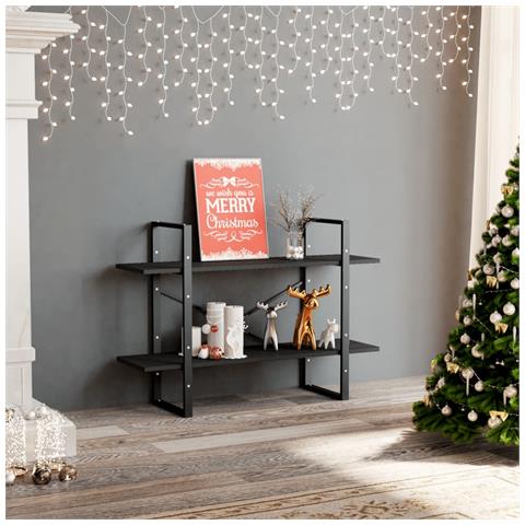 Lusso Casadino - Libreria A 2 Ripiani Grigia 100x30x70 Cm In Legno Multistrato - Foto 8