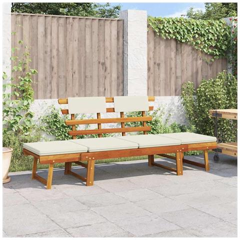 Lusso Casadino -  Panca Da Giardino Con Cuscini 2-in-1 190 Cm In Massello Acacia - Foto 8