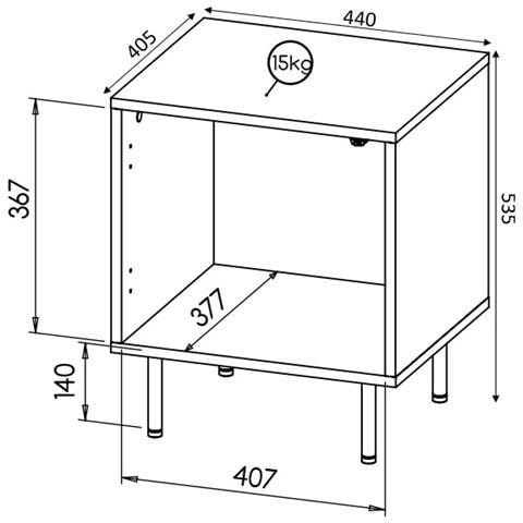 HOLE SZF CZ comodino 0 cassetto /cassetti Nero - Foto 4