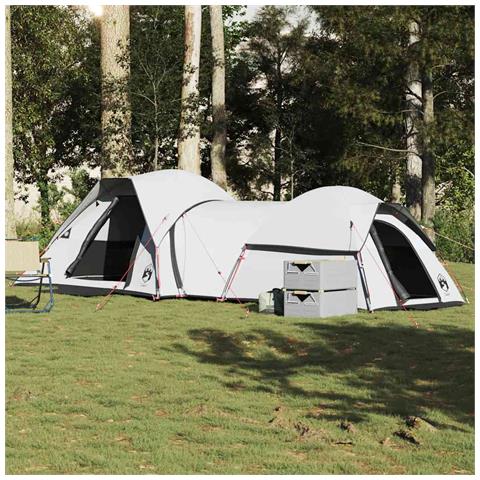 Tenda Campeggio 5 Persone Bianca Tessuto Oscurante Impermeabile - Foto 1