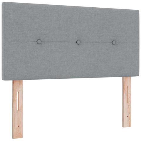 Testiera  con bottoni imbottiti Grigio chiaro 90 cm in tessuto - Foto 1