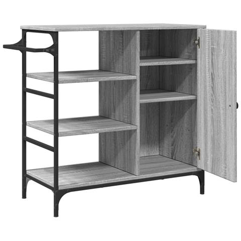 Carrello da Cucina Grigio Sonoma 87,5x38,5x84,5 cm Multistrato - Foto 9