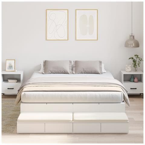 Struttura letto con contenitore Bianco 135x190 cm - Foto 2