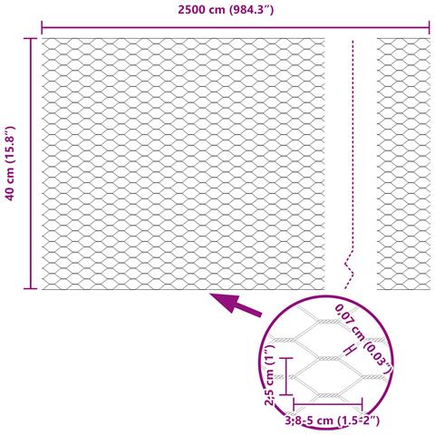 Recinzione Esagonale Verde 0.4x25 m Acciaio - Foto 8