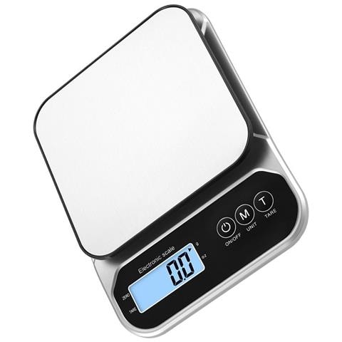 Bilancia Da Cucina Elettronica 3kg / 0.1g Ricaricabile E A Batteria - Argento - Foto 2