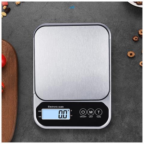 Bilancia Da Cucina Elettronica 3kg / 0.1g Ricaricabile E A Batteria - Argento - Foto 5