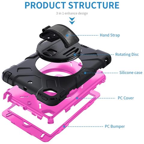 Custodia Per Ipad Mini 5/4 7,9” Armata Con Supporto Girevole Nera - Foto 2