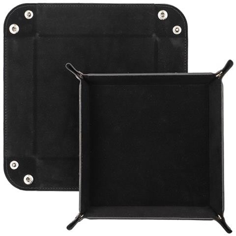Vassoio Portaoggetti In Pelle Pu - Organizer Pieghevole Per Chiavi, Gioielli E Accessori Black - Foto 1