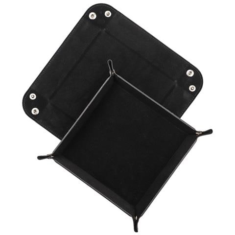 Vassoio Portaoggetti In Pelle Pu - Organizer Pieghevole Per Chiavi, Gioielli E Accessori Black - Foto 2