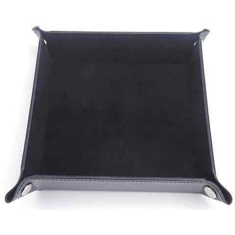 Vassoio Portaoggetti In Pelle Pu - Organizer Pieghevole Per Chiavi, Gioielli E Accessori Black - Foto 4