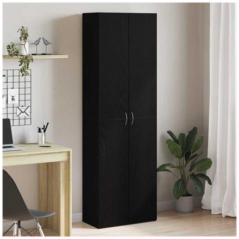 Mobile per Ufficio con porta 2 pcs Rovere nero 60 x 32 x 190 - Foto 2