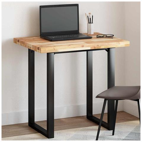 Piano Tavolo Rettangolare 80x60x4cm in Legno Massello di Acacia - Foto 2