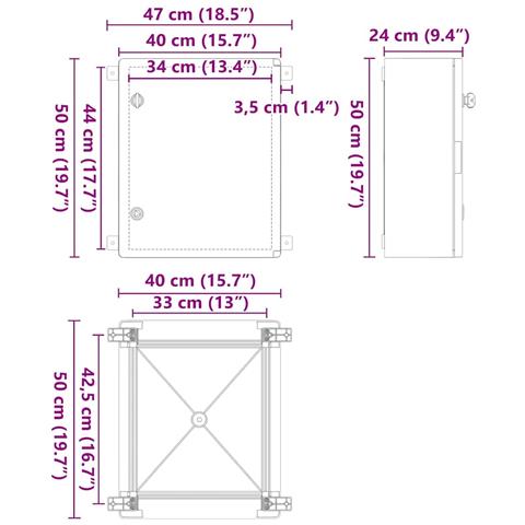 Armadietto di Controllo Grigio 40 x 24 x 50 cm Plastica ABS - Foto 9