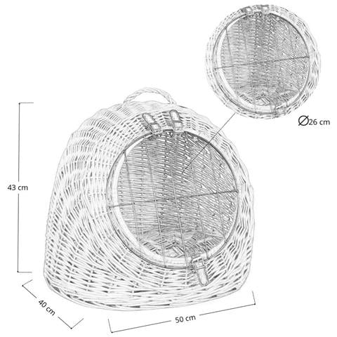 Cuccia Trasportino Cesto In Vimini Borsa Da Viaggio Per Animali - Foto 5