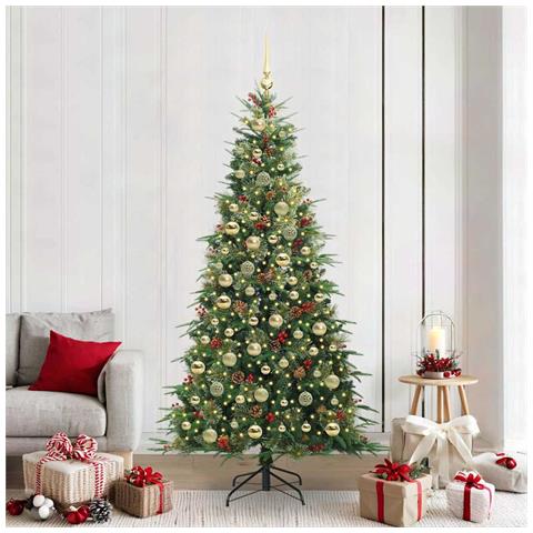 Albero di Natale Artificiale con Rami Pieghevoli Verde 210 cm - Foto 2