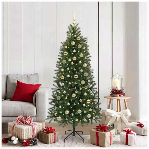 Albero di Natale artificiale con 300 LED Verde 180 cm PE e PVC - Foto 2