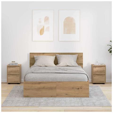 Comodini 2 pcs Rovere artigianale 30,5 x 30 x 43 cm - Foto 2