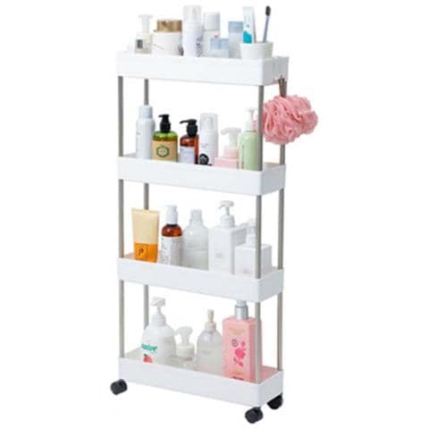 Carrello Salvaspazio Stretto A 4 Ripiani - Mobile Con Ruote Per Cucina, Bagno E Lavanderia - Foto 1