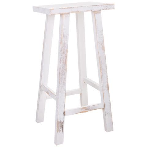 Sgabello In Legno Bianco 35x25x70h - Foto 1