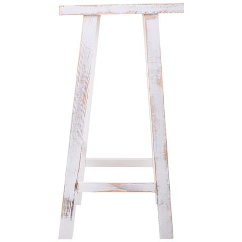 Sgabello In Legno Bianco 35x25x70h - Foto 2