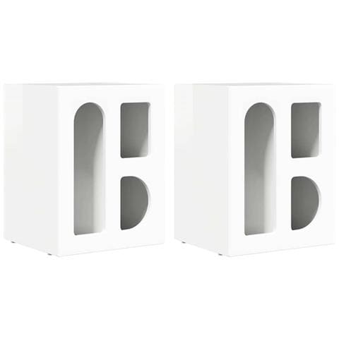 Comodino 2 pcs Bianco Lucido 40 x 35 x 50 cm Legno multistrato - Foto 1