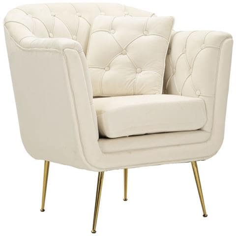 Poltrona Budapest Con Cuscino In Ferro E Tessuto Crema 88x83x91 Cm - Foto 1