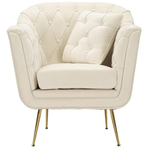 Poltrona Budapest Con Cuscino In Ferro E Tessuto Crema 88x83x91 Cm - Foto 2