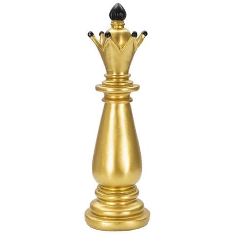 Scultura Alfiere Degli Scacchi In Resina Oro E Nero - Foto 1