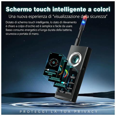 Rilevatore Scanner Professionale Di Microspie E Telecamere 50mhz-8ghz - Rileva Gps, Microfoni, Microcamere Wireless - Bonifica Totale - Schermo Touch - Portatile Auto Ufficio Viaggi Guardian 888 - Foto 2