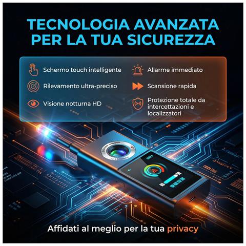 Rilevatore Scanner Professionale Di Microspie E Telecamere 50mhz-8ghz - Rileva Gps, Microfoni, Microcamere Wireless - Bonifica Totale - Schermo Touch - Portatile Auto Ufficio Viaggi Guardian 888 - Foto 4