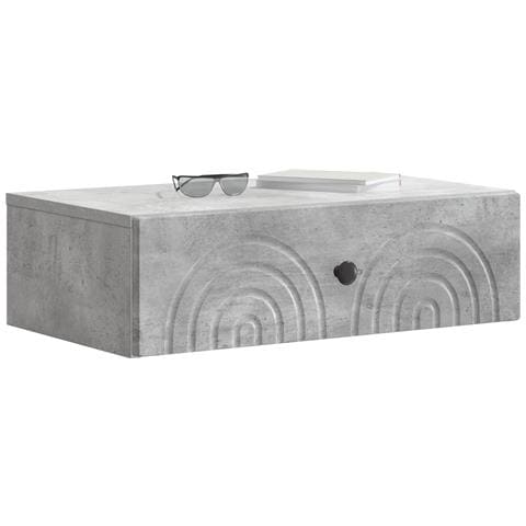 Tavolino da Parete Laterale Grigio Cemento 59 x 34,5 x 17 cm - Foto 2