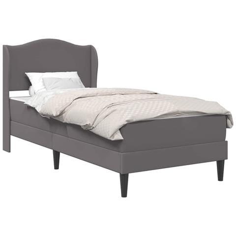 Struttura del letto con testiera Grigio 100 x 200 cm Similpelle - Foto 1