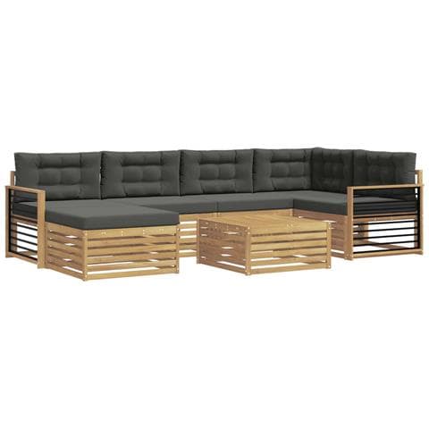 Set di divani da esterno con cuscino 7 pcs Bianco e Antracite - Foto 1