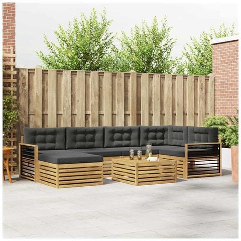 Set di divani da esterno con cuscino 7 pcs Bianco e Antracite - Foto 2