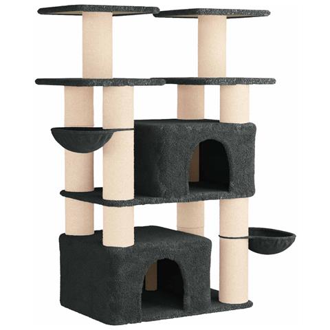Albero per gatti con pali per graffiare in sisal 2 pz 147 cm - Foto 1