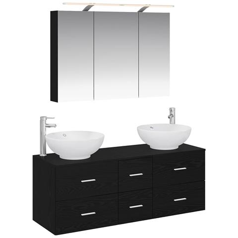 Set di mobili per il bagno 4 pcs Rovere Nero - Foto 1