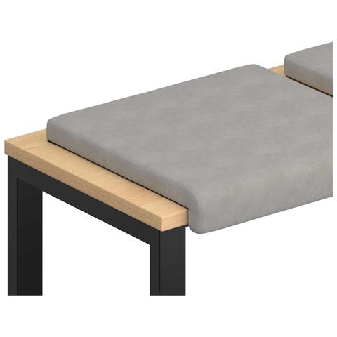 Cuscino per panchina 4 pz Microfibra Grigio Chiaro - Foto 1