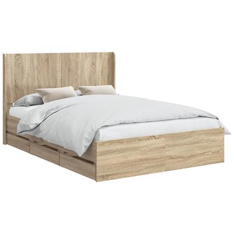 Struttura del letto con stoccaggio e testata Rovere Sonoma - Foto 1