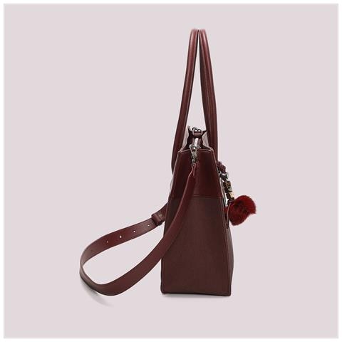 borsa tote con charm e cuore PRUGNA - Foto 2