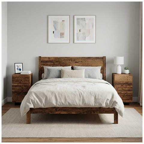 Comodino 2 pz Legno antico 33,5 x 34,5 x 60 cm Legno composito - Foto 2