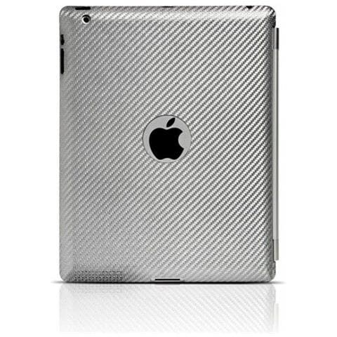 IPAD2. T. FM. silver Custodia In Fibra Di Carbonio Per Ipad 2 / 3 / 4 Gen - Trama 45° - Con Foro In Corrispondenza Del Logo Apple - Silver - Foto 2