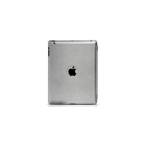 IPAD2. T. FM. silver Custodia In Fibra Di Carbonio Per Ipad 2 / 3 / 4 Gen - Trama 45° - Con Foro In Corrispondenza Del Logo Apple - Silver - Foto 1
