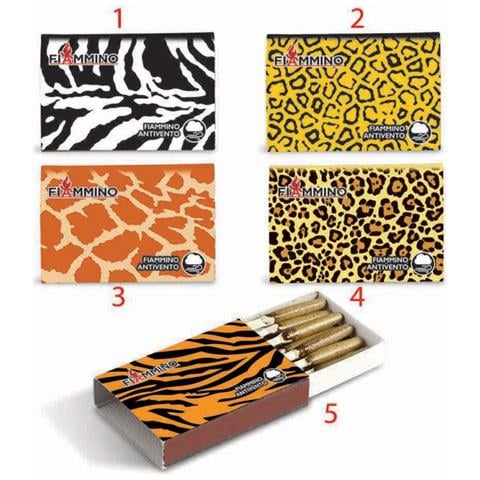 20 Fiammiferi Fiammino Antivento Skin 4 Cm 1 Scatola Da Collezione Windproof - Foto 1
