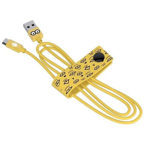 Cavo Micro USB Minions Tom per Trasmissione Dati e Ricarica 120 cm con Raccogli - Cavo - Foto 1