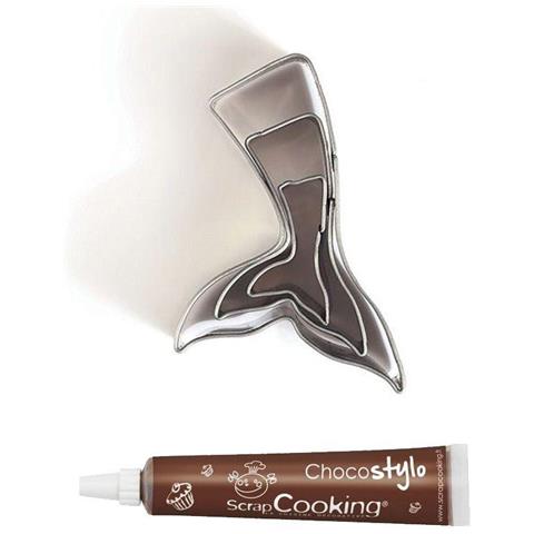 3 Mini Frese In Acciaio Inox Sirene + Penna Alimentare Al Cioccolato - Foto 2