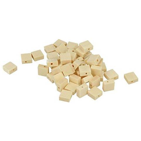 50 Perline Di Legno Quadrate Piatte 10 X 3 Mm - Foto 1