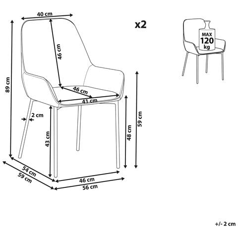 Set Di 2 Sedie Da Pranzo In Velluto Grigio Loverna - Foto 15