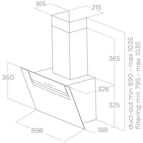Cappa PRF0166935 a Parete da 90 cm Aspirante Colore Bianco - Foto 3